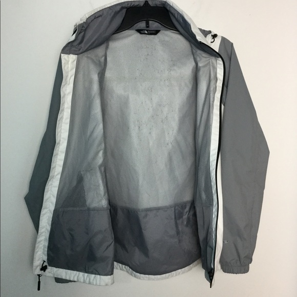 The North Face L Jacket Hooded White Gray Coat EUC - Picture 5 of 8